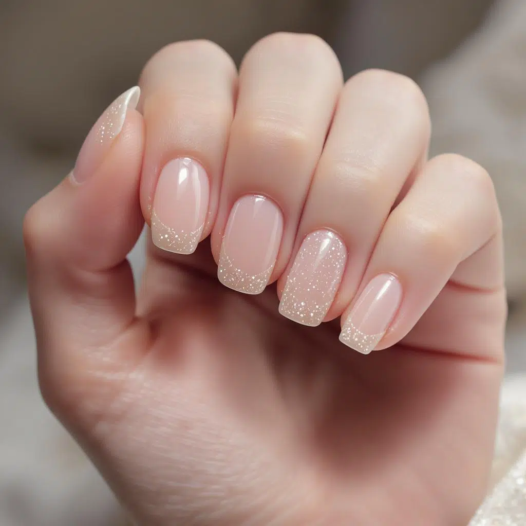 Vernis semi-permanent nude brillant look clean girl