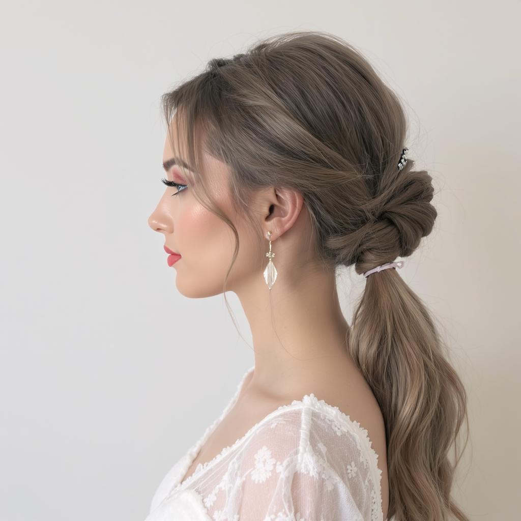 Queue basse torsadée bohème chic pour mariage