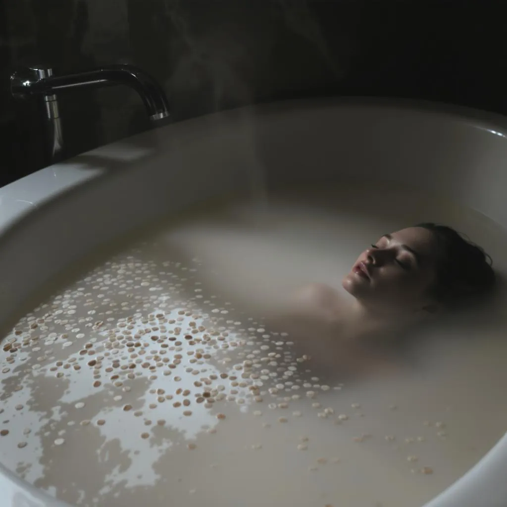 bain lacté à l’avoine pour adoucir une peau très sèche et sensible