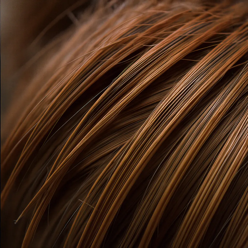 Gros plan sur des pointes de cheveux abîmées avec des fourches visibles en lumière naturelle.