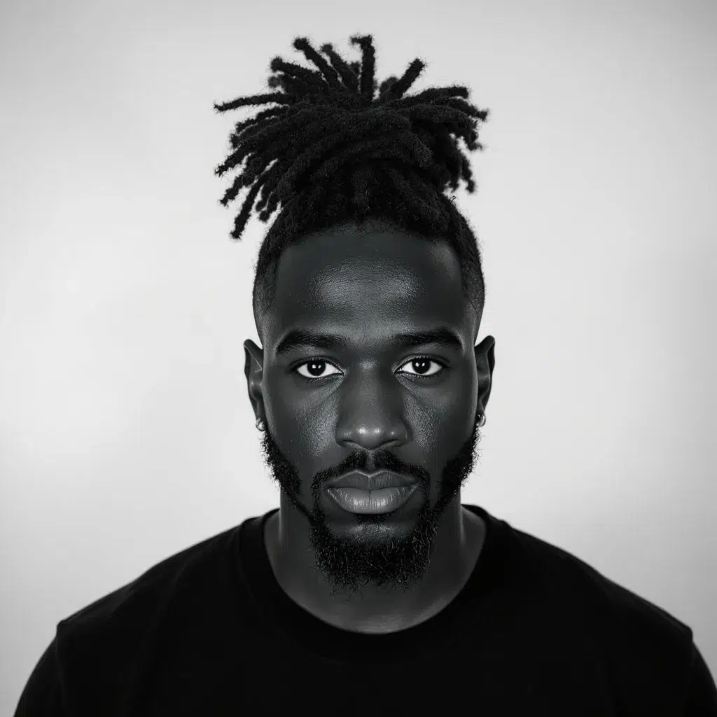 Portrait masculin avec locks en bun haut