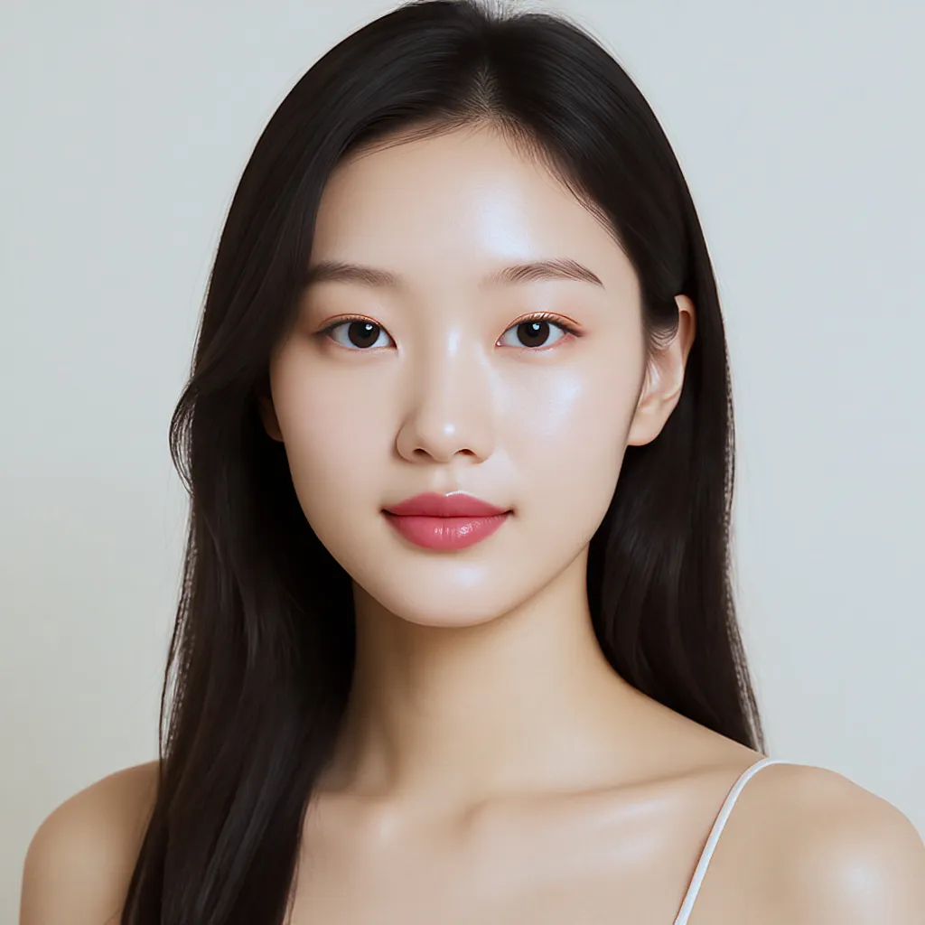 jeune femme asiatique au teint lumineux et à la peau lisse