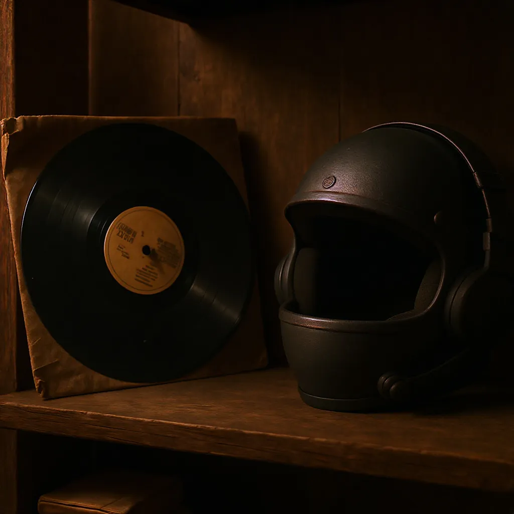 Vinyle rare et casque audio rétro, idée cadeau parfaite pour un homme mélomane passionné de musique.