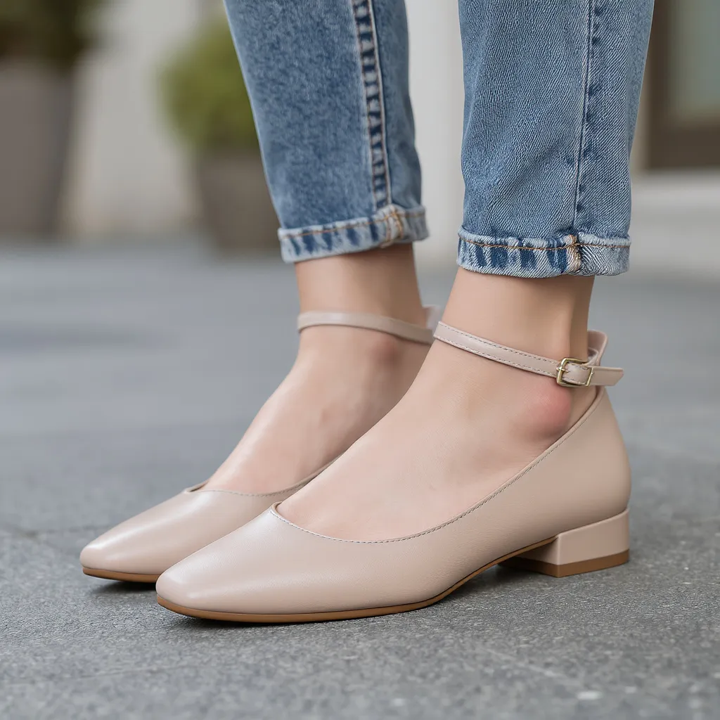Ballerines femme modernes à bout carré, semelle rembourrée et bride fine, élégantes et confortables pour marcher en ville toute la journée.