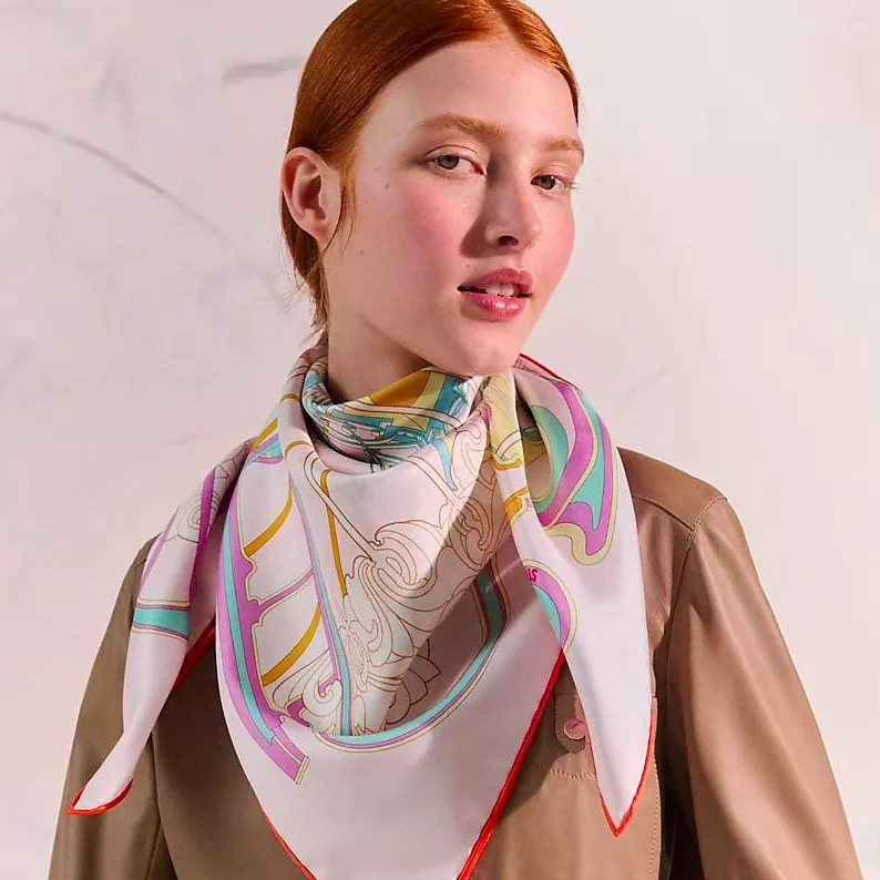 Foulard soie imprimee