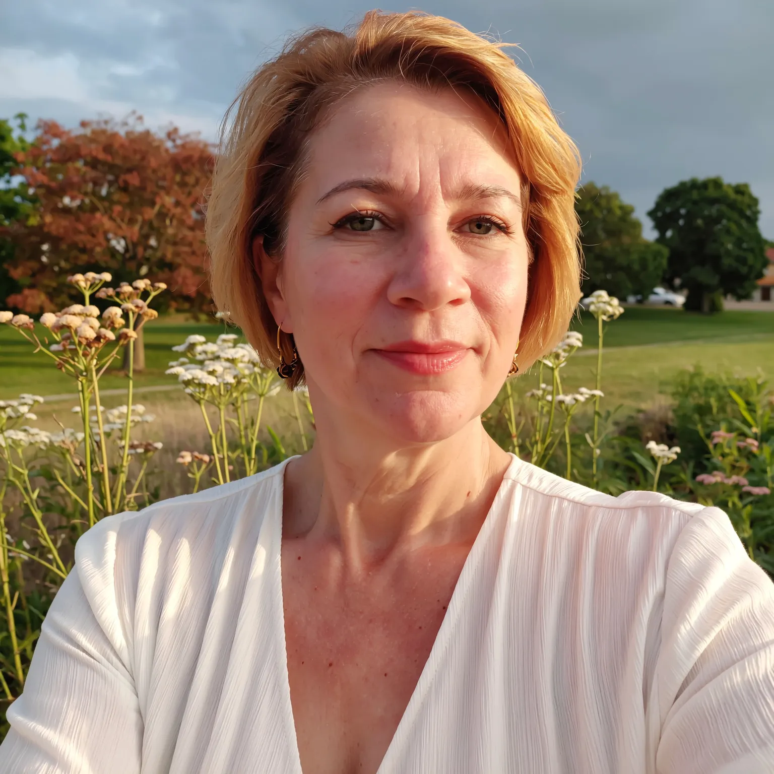 Carré dégradé châtain miel femme 63 ans, coupe lumineuse et naturelle idéale pour cheveux épais.