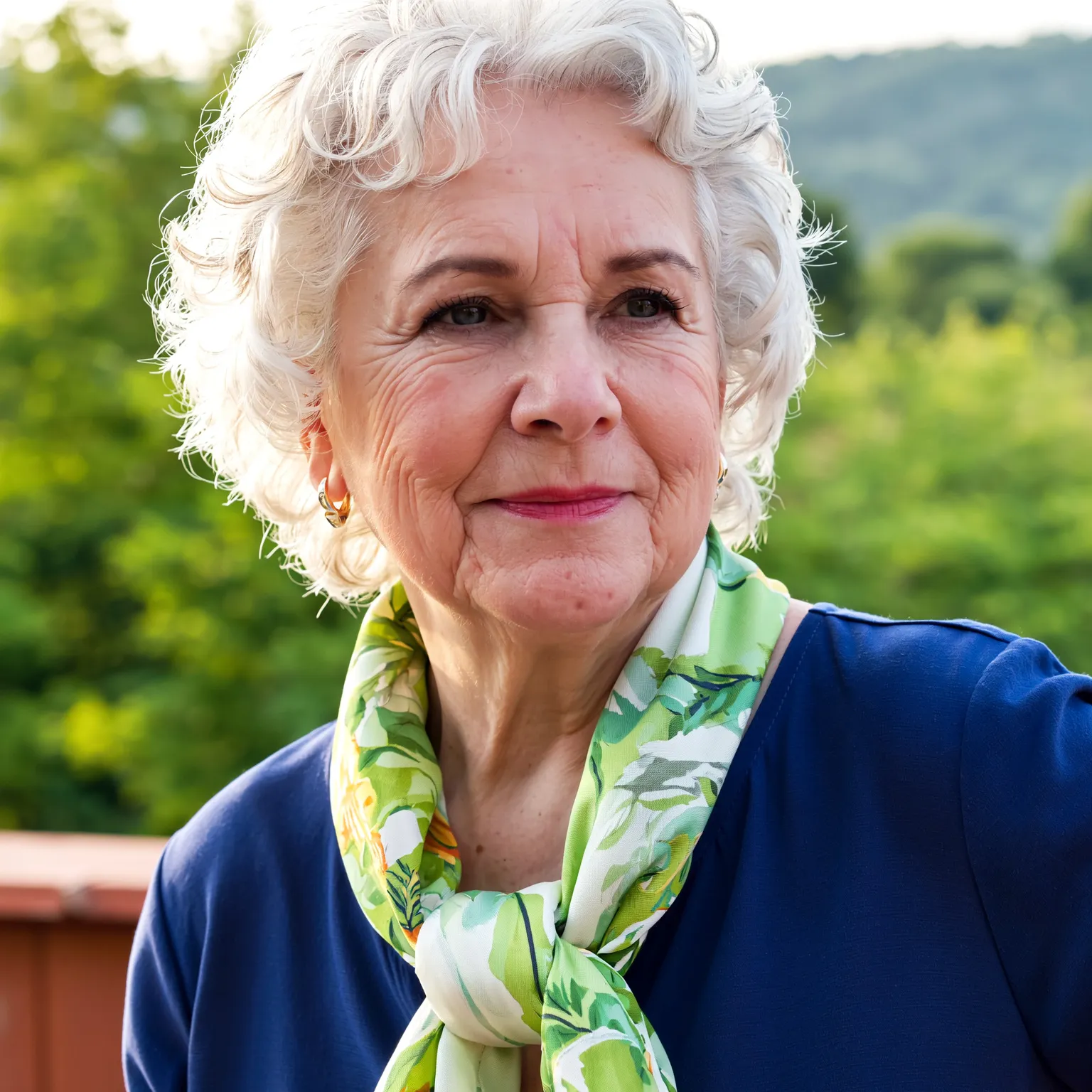 Carré vaporeux argenté femme 70 ans, cheveux bouclés doux et volumineux pour un look distingué et lumineux.
