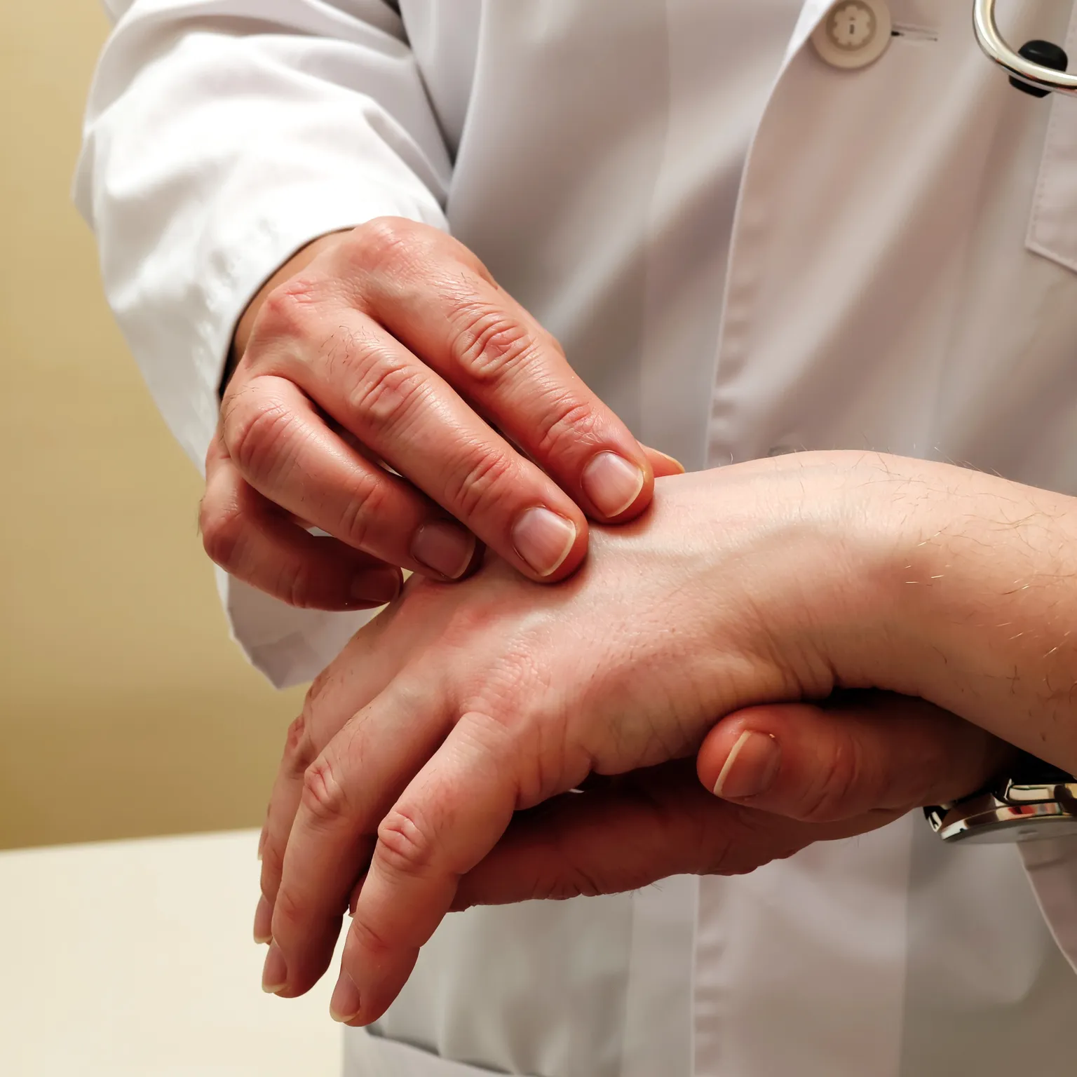 Consultation médicale pour traiter la peau des mains qui pèle