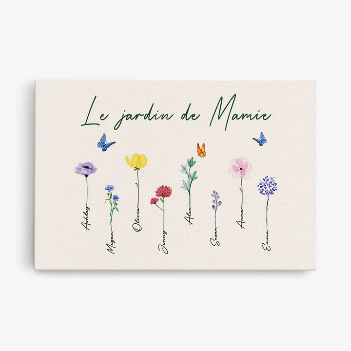 Toile Le jardin de Mamie Personnalisée