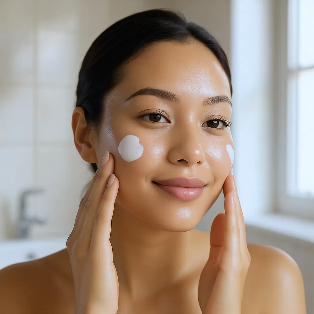 femme appliquant une crème anti taches pour un teint uniforme et lumineux