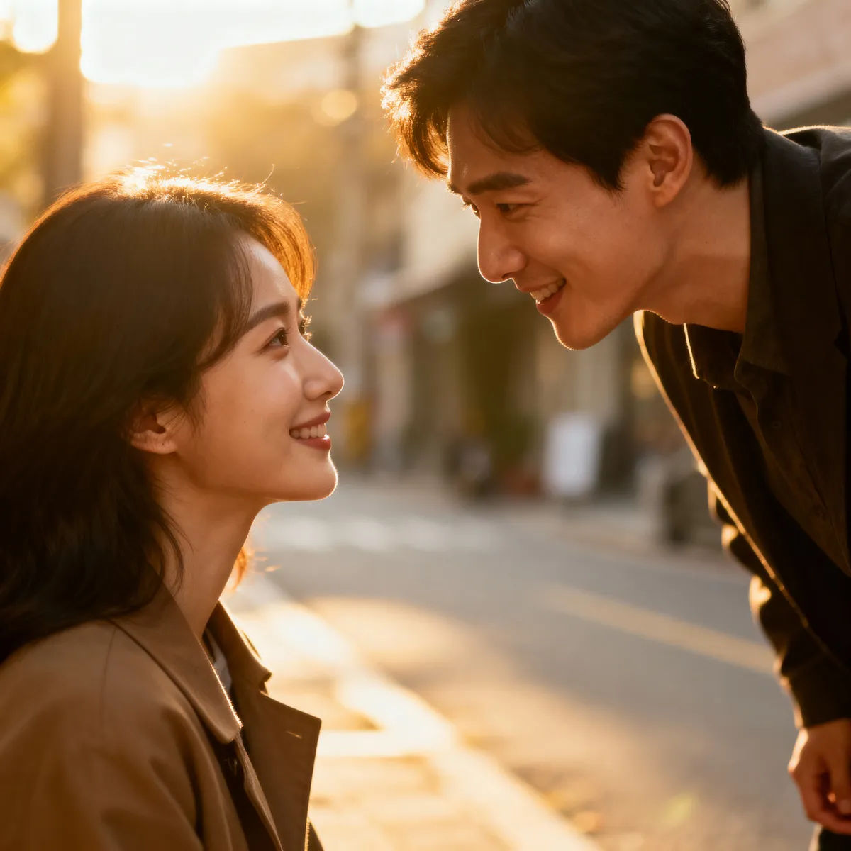 Un homme qui se rapproche d’une femme en discutant, signe d’attirance