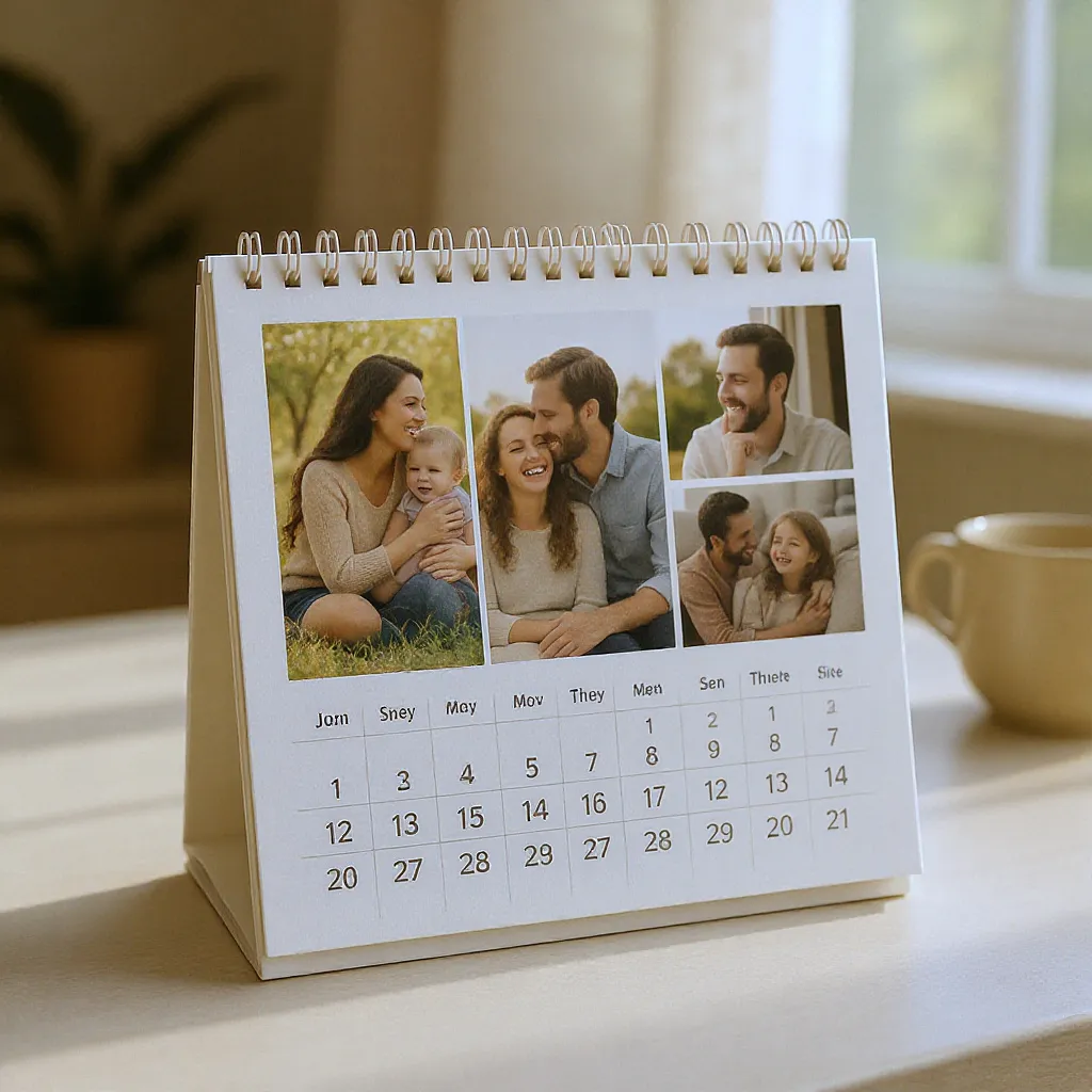 Calendrier photo personnalisé avec souvenirs et moments familiaux
