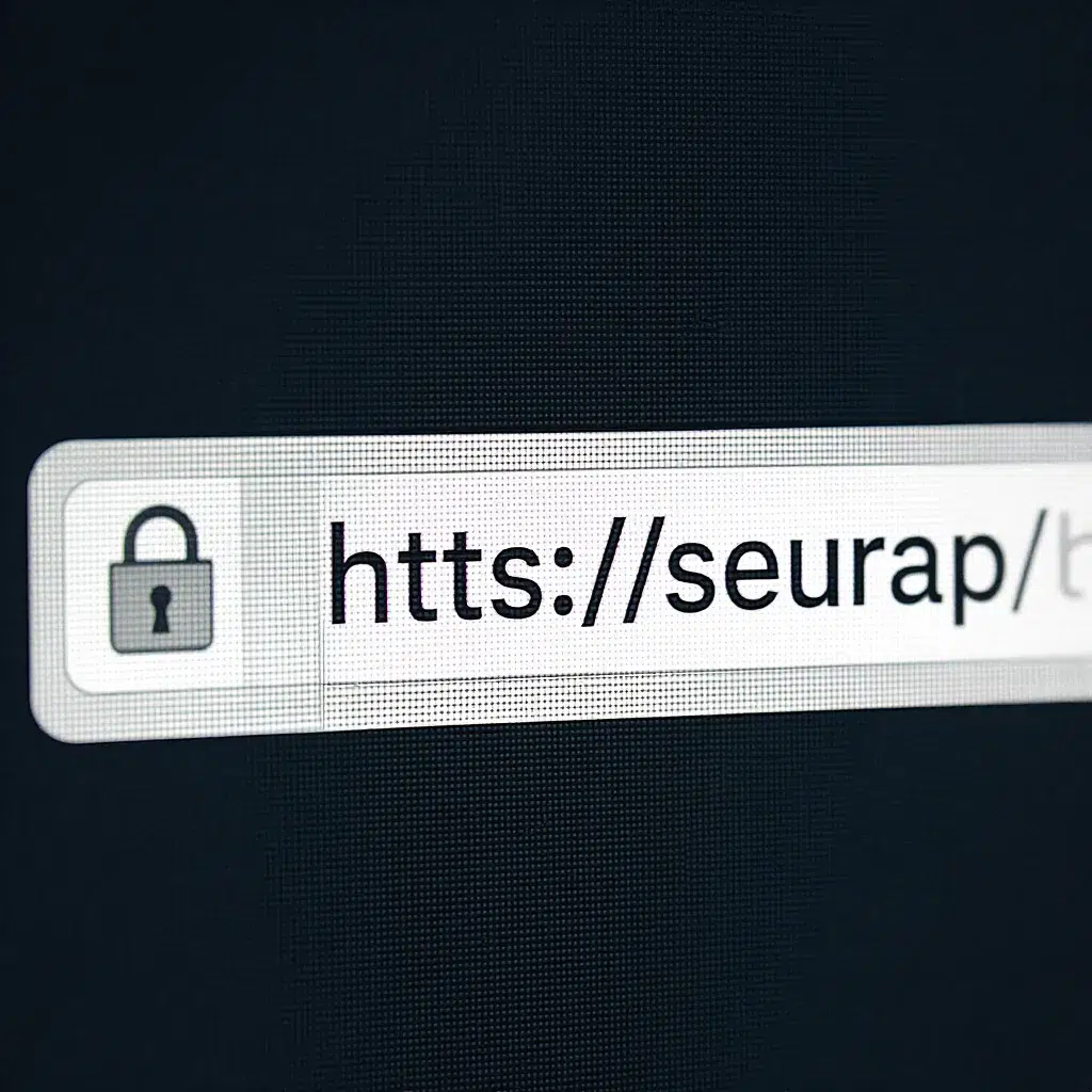 Barre d’adresse frauduleuse affichant un site en htts avec cadenas, symbole de connexion non sécurisée et premier indicateur de fiabilité.