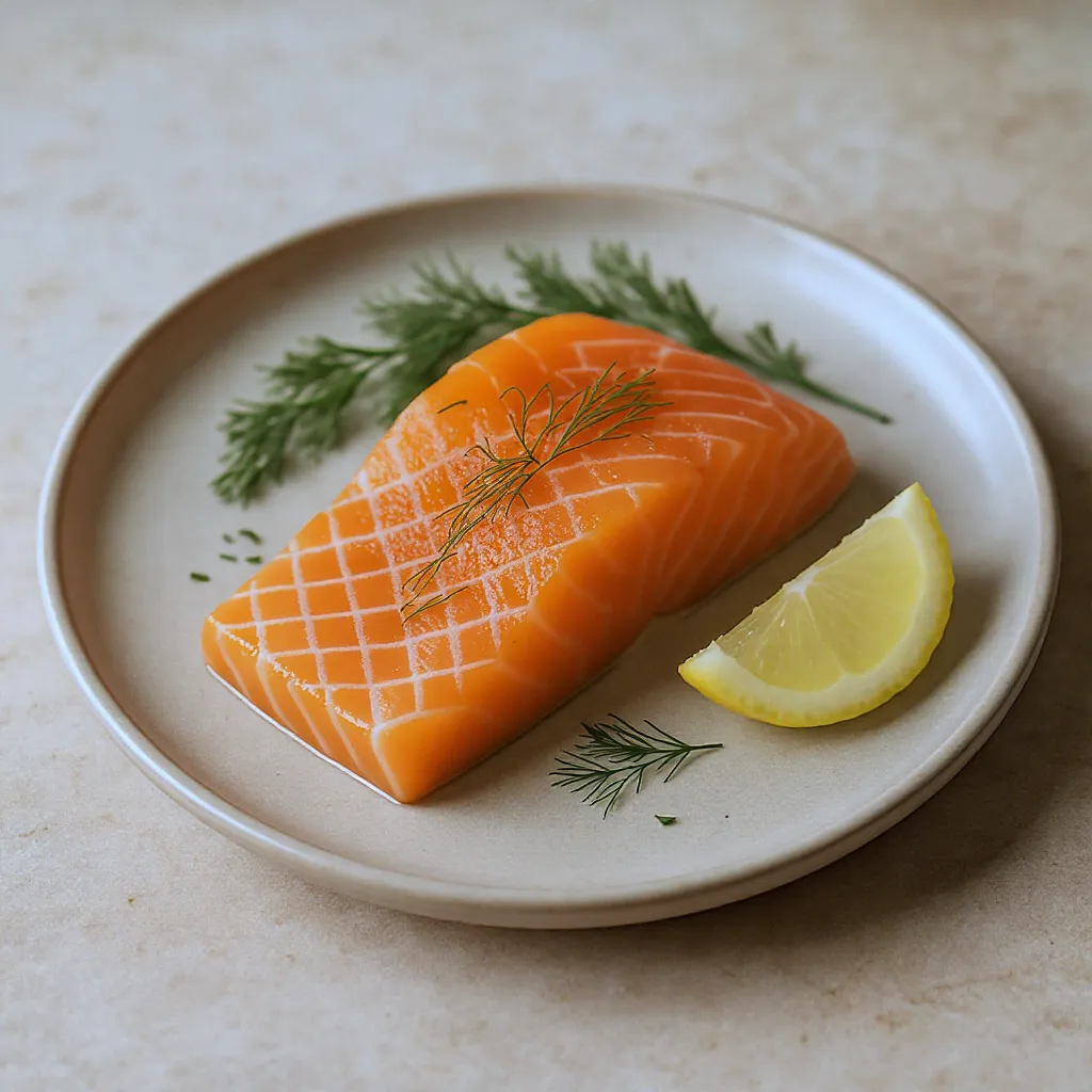 Assiette de saumon gravlax maison servie avec citron et aneth sur une table de fête pour inspirer une entrée simple et chic de Noël.