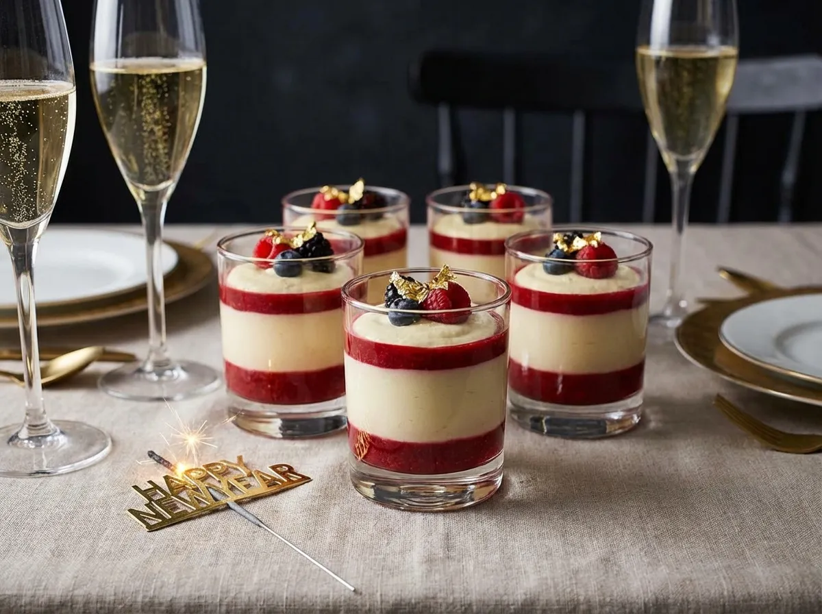 panna cotta fruits rouges recette sans cuisson facile pour le nouvel an 