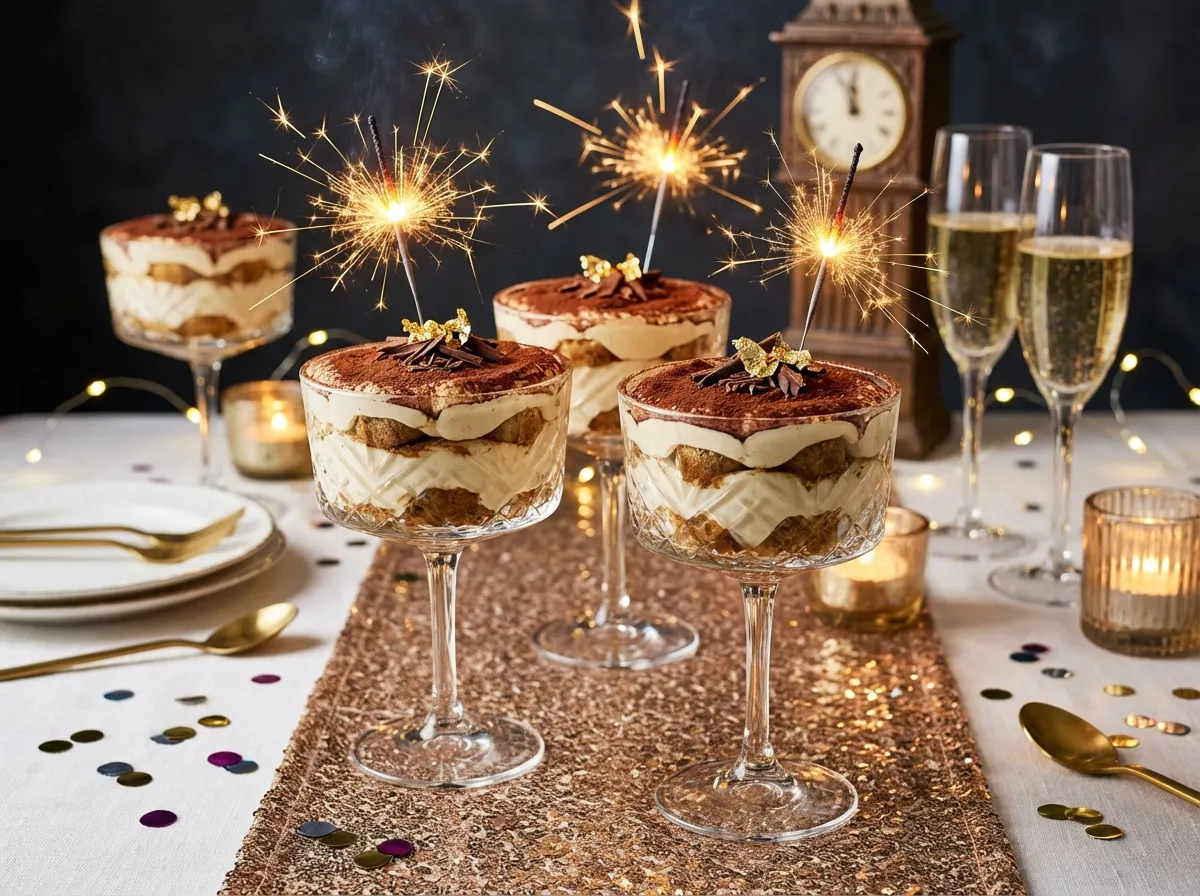 Tiramisu revisité en verrines individuelles parfait pour un dessert de réveillon du Nouvel An