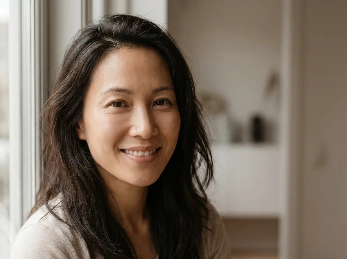 eclat-peau-visage serum vitamine c (3) Femme au teint lumineux et uniforme, peau du visage éclatante naturellement après une routine soin à la vitamine C