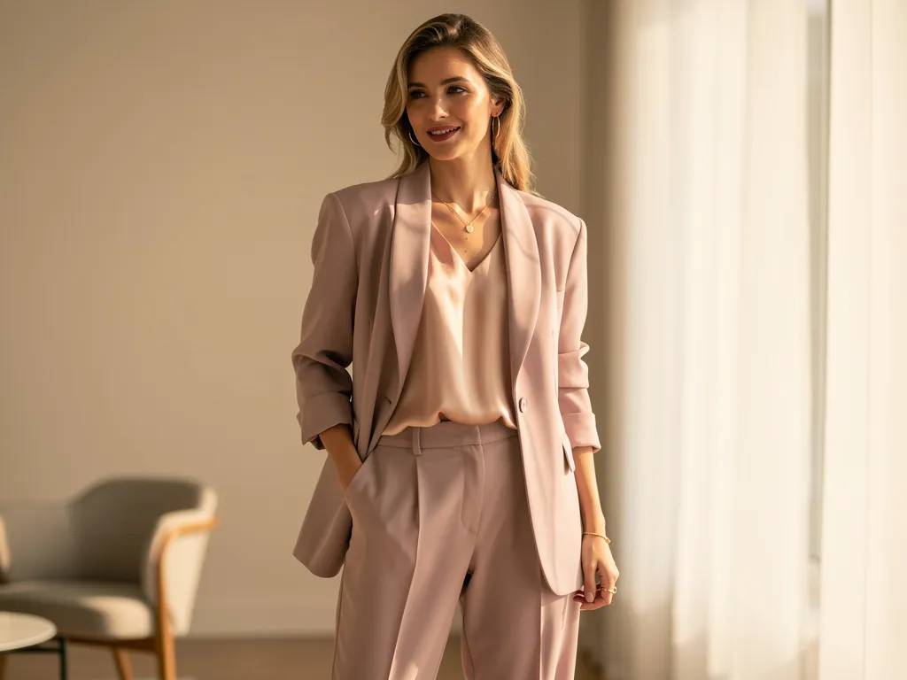 Tailleur féminin élégant pour Noël, tenue chic sans déguisement ni excès