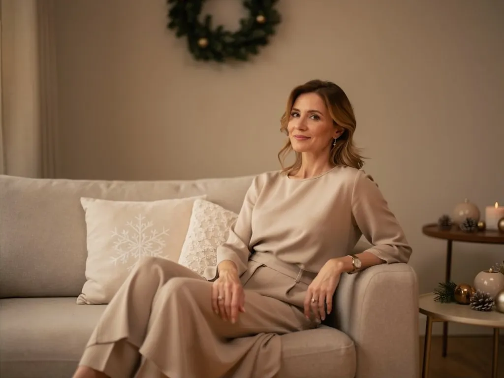 idées tenues noel femme (5) Tenue de Noël femme 40 ans simple et élégante, look chic et naturel sans déguisement ni paillettes. Décoration de noel sobre