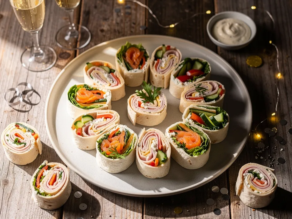 Mini wraps froids faciles pour apéritif du Nouvel An entre amis