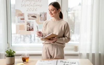 resolutions femme nouvel an (2) Femme dans son bureau établit résolutions nouvel an 2026