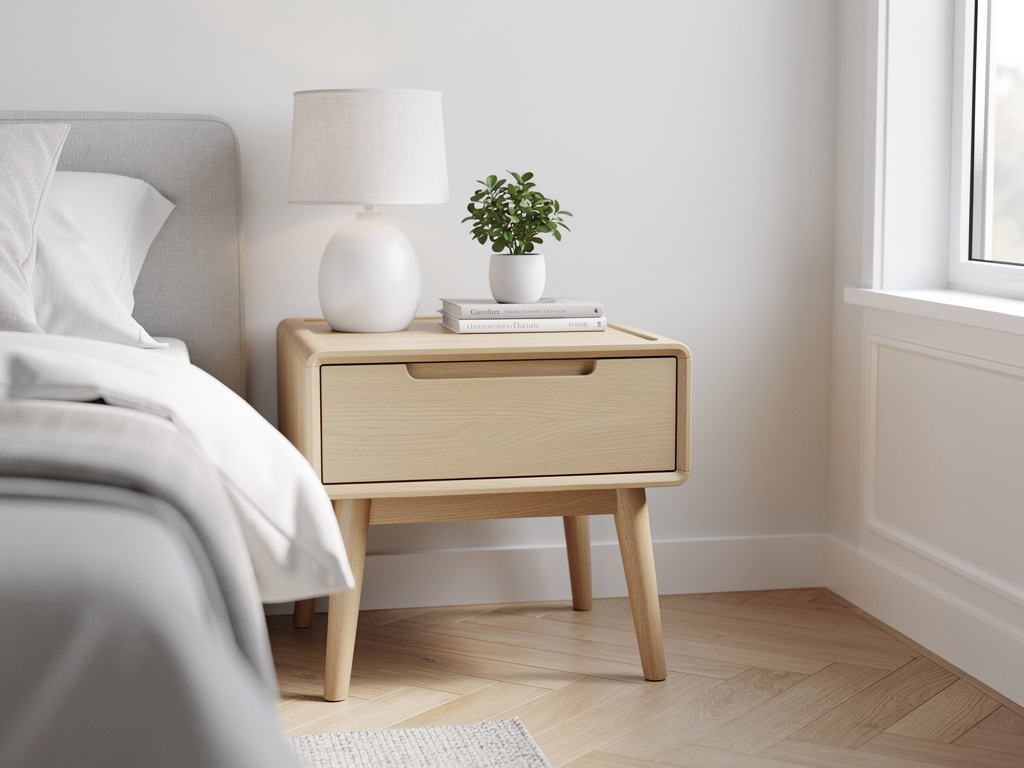 Table nuit scandinave chambre coucher