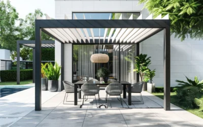 pergola bioclimatique (3) Pergola bioclimatique magnifique rendu en terrasse ensoleillée