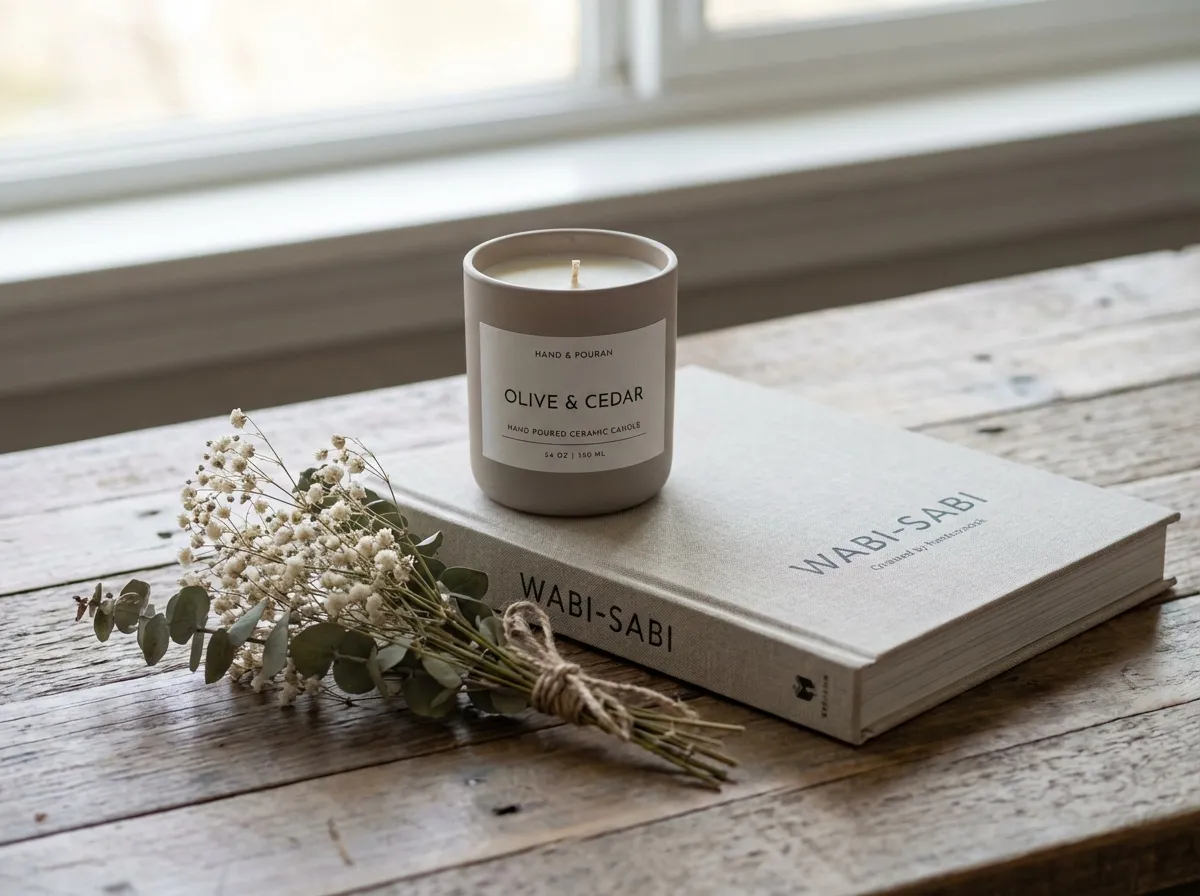 Cadeaux Saint-Valentin originaux livre bougie artisanale composition esthétique lumière naturelle