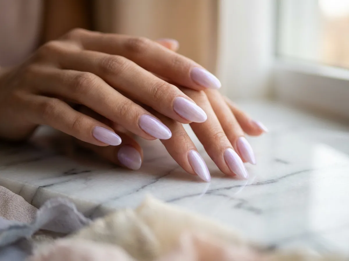 ongles violet lilas nacré mauve rosé tendance manucure printemps 2026 élégant