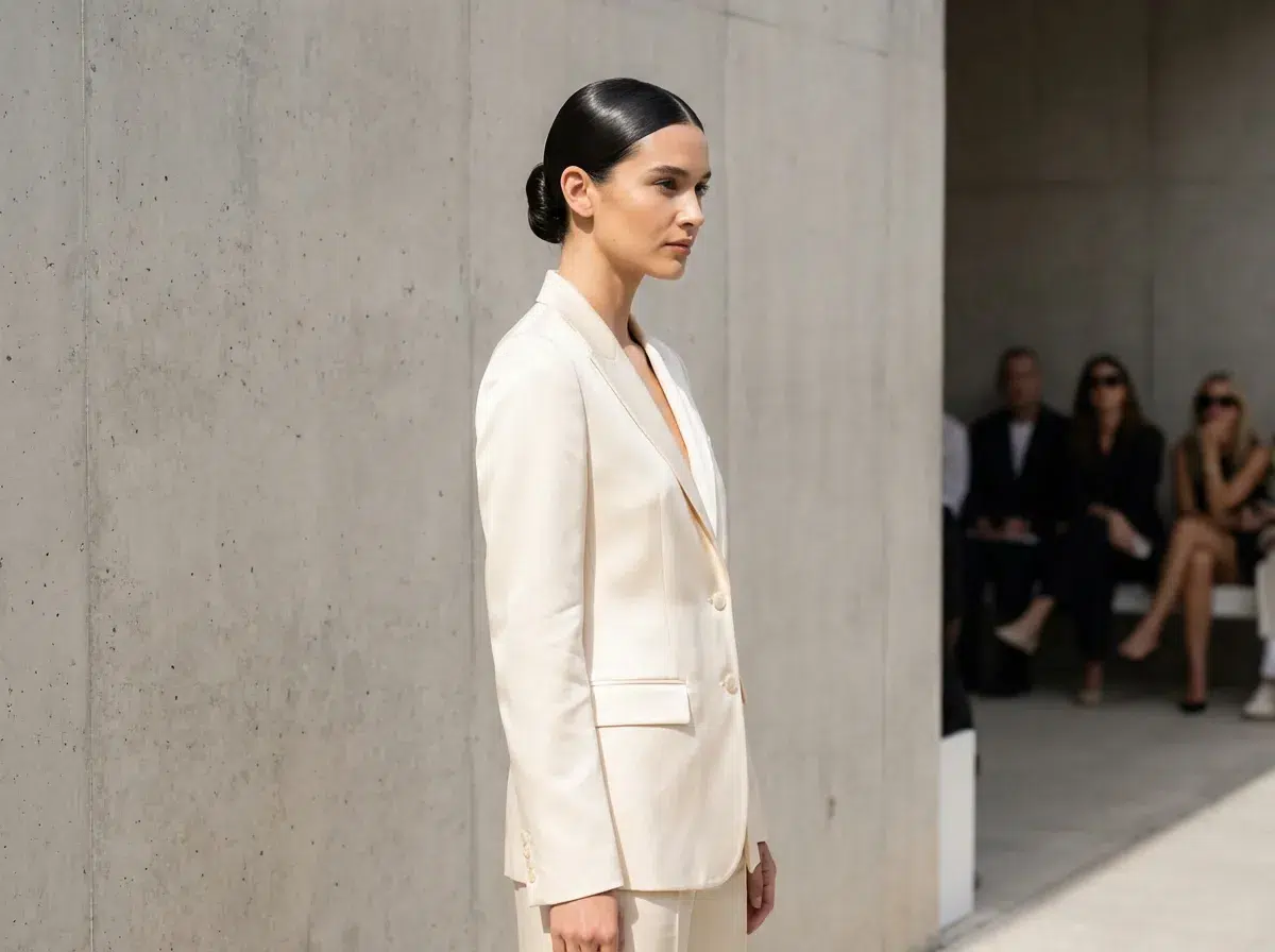 Coiffure slicked-back chignon bas lisse tendance défilés printemps 2026