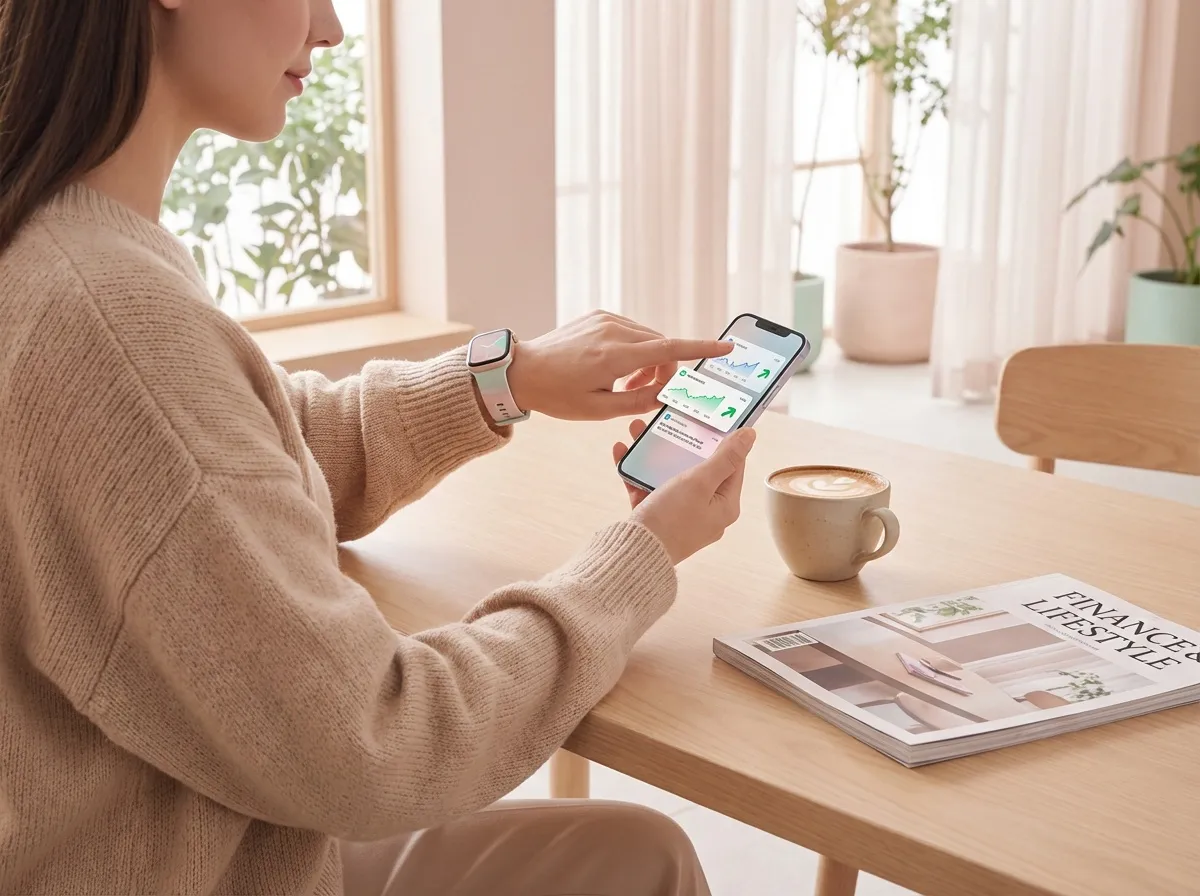 gestion de budget moderne sur smartphone suivi finances personnelles application bancaire femme