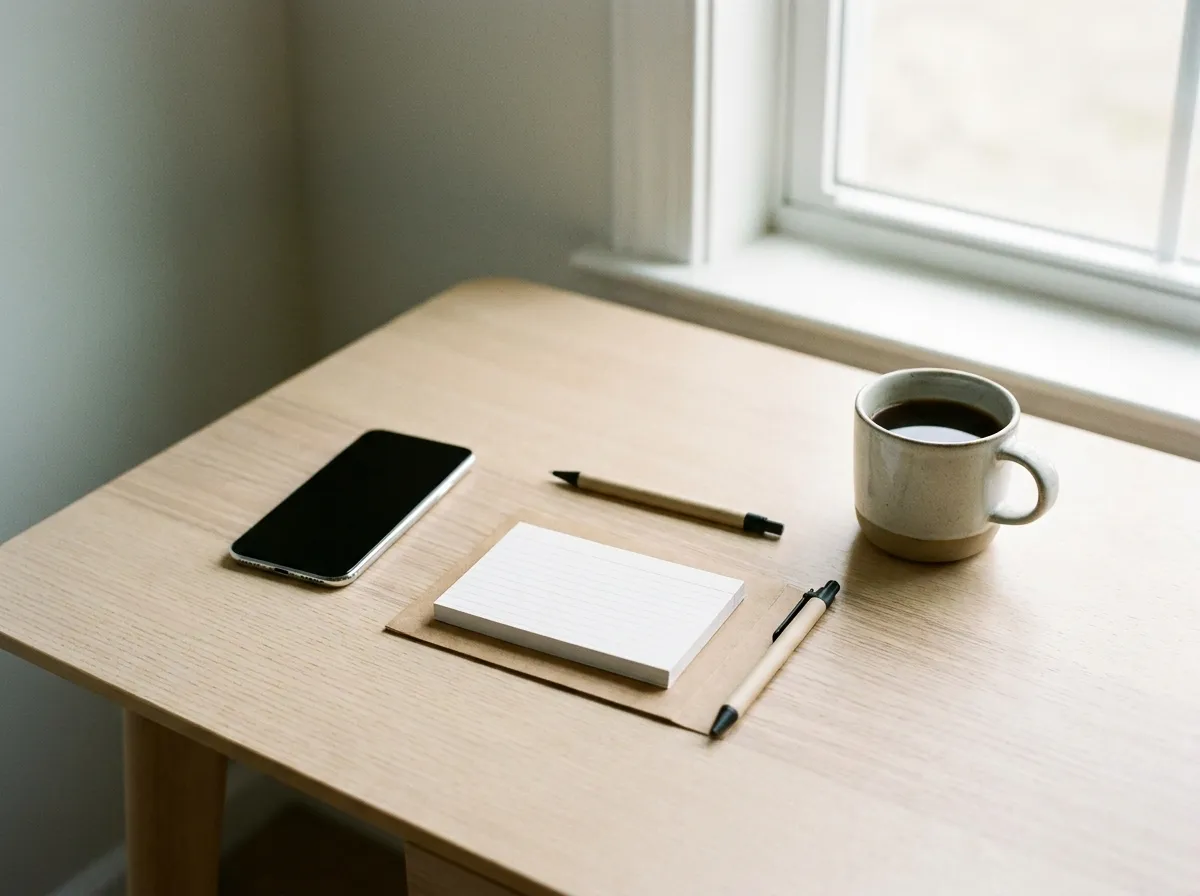 Matériel de révision active pour lycéen : fiches de mémorisation et outils numériques.