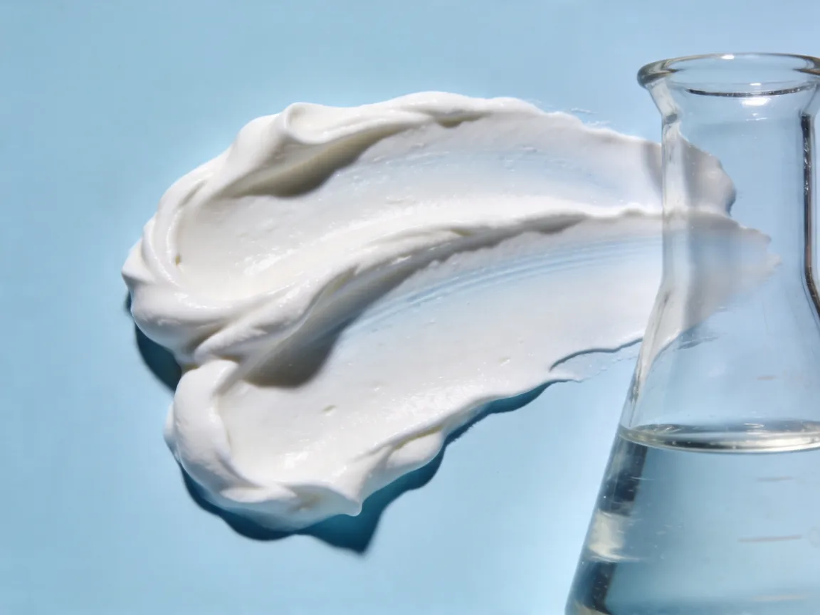 Texture de crème riche aux céramides pour la phase de récupération nocturne.