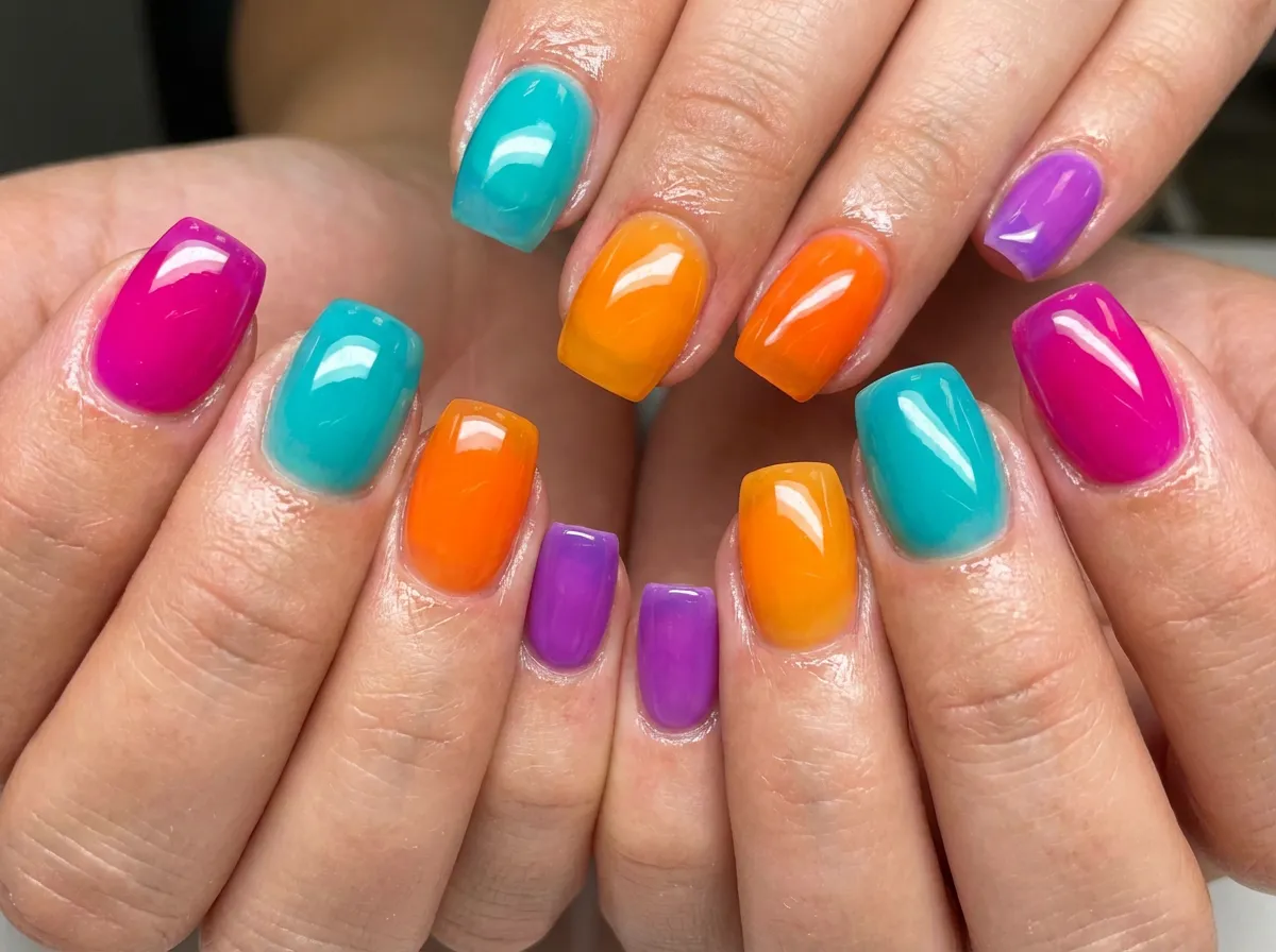 Résultat ongles vernis semi-permanent gel brillant couleur tenue longue durée