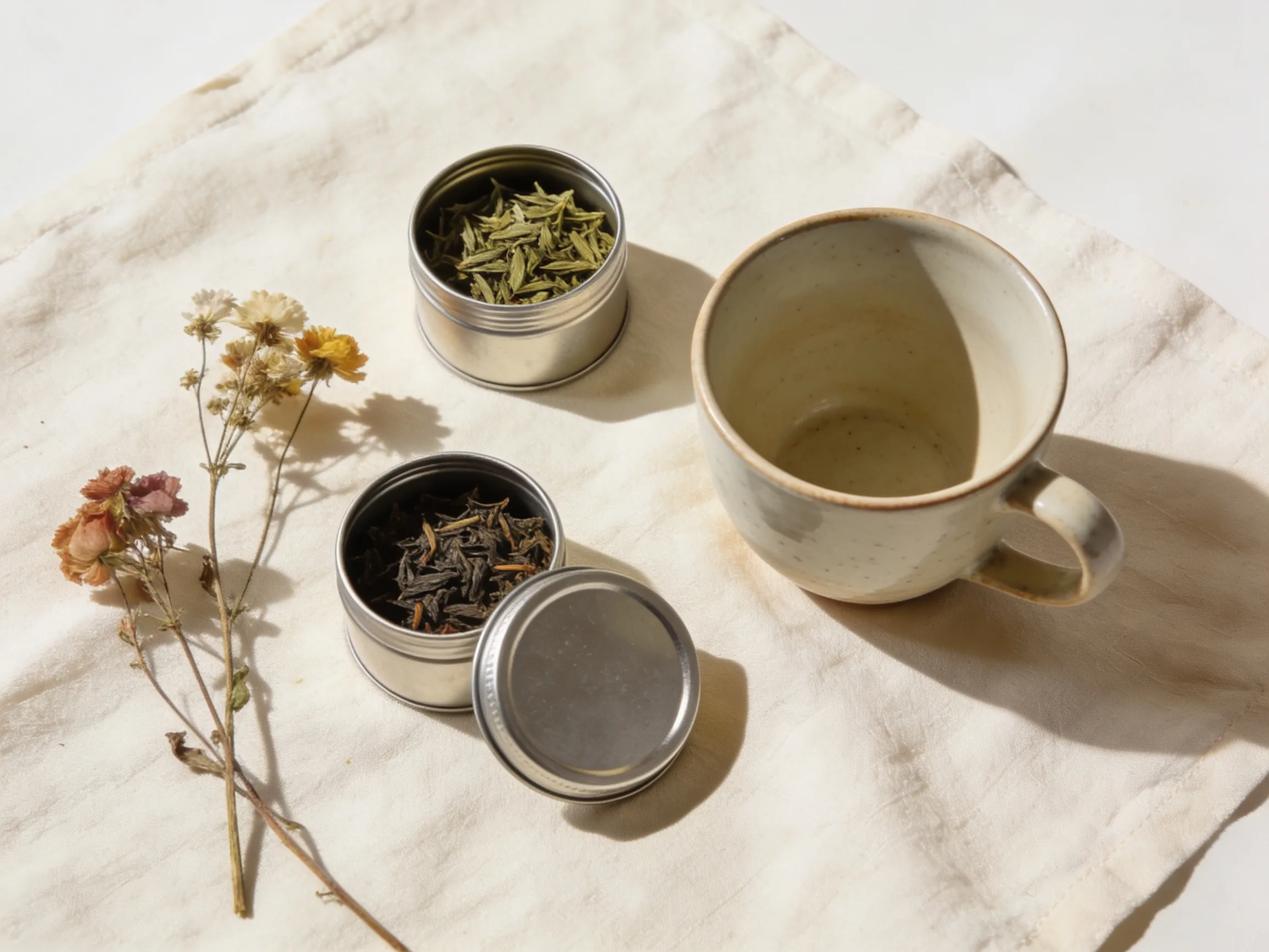 Coffret thé haut de gamme avec boîtes de feuilles et tasse en porcelaine, idée cadeau fête des mères pour amateur de thé