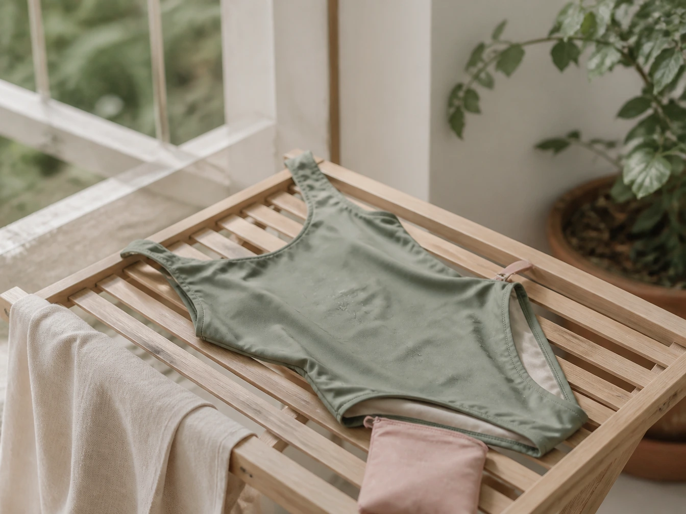 Maillot pour les règles 1 pièce qui sèche à plat après rinçage