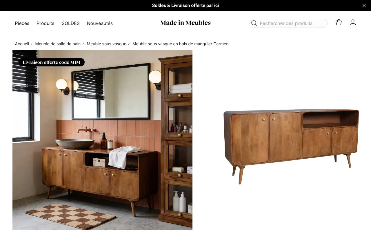 Meuble sous vasque Carmen Made in Meubles