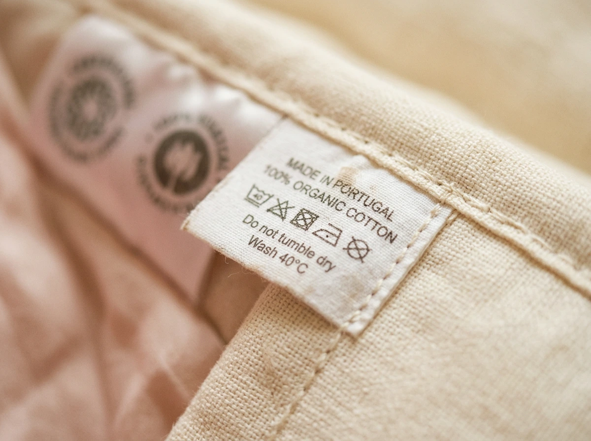 Étiquette de matelas bébé bio avec tissu certifié à vérifier avant achat