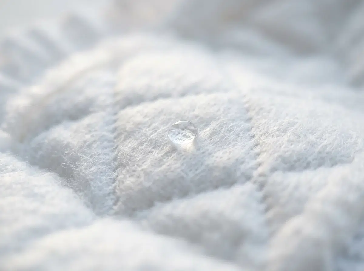 Gros plan macro sur la surface douce et absorbante de l'intérieur d'une couche bébé